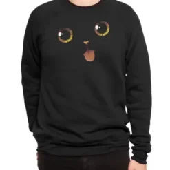 Cute Black Cat Minimalist Tongue By Tobe Fonseca Premium Sweatshirt VTM0295