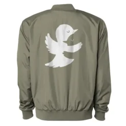 Bird Hug- White Bomber Jacket VTM0579