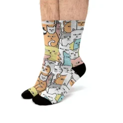 Suspicious Meow Fit Crew Socks VTM0665