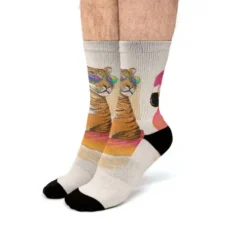 Chillin Flamingo Tiger Fit Crew Socks VTM0666