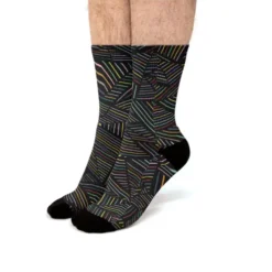 Ab Linear Rainbow Black Fit Crew Socks VTM0679