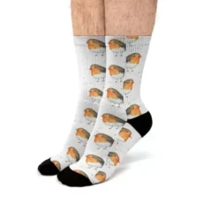 Fluffy Robin Bird Fit Crew Socks VTM0702
