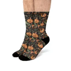 Mini Pumpkin And Squirrel Garden Fit Crew Socks VTM0712