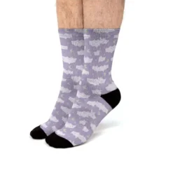 Vampire Ghost Bats - Purple Fit Crew Socks VTM0714