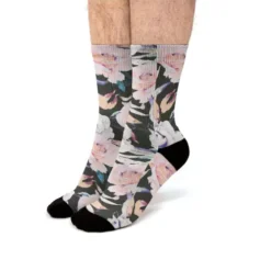 Modern Vibrant Flowery Garden Dk Fit Crew Socks VTM0768