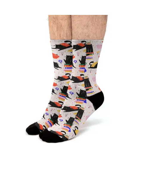 Cats And Books And Flowers Pattern Fit Crew Socks VTM0771