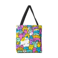 Doodletown Kitties - Neon Canvas Tote Bags VTM0802