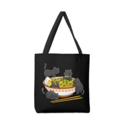 Kawaii Anime Cat Japanese Ramen Noodles Canvas Tote Bags VTM0804