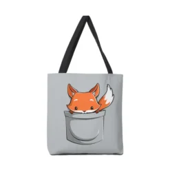 Pocket Fox Canvas Tote Bags VTM0811