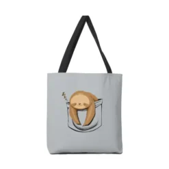 Sloth In A Pocket Canvas Tote Bags VTM0823
