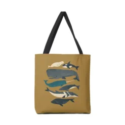 Whales Ahoy Canvas Tote Bags VTM0835