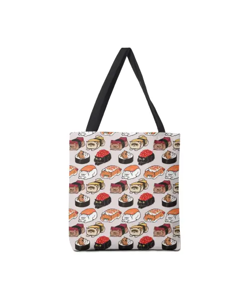 Sushi Persian Cat Canvas Tote Bags VTM0843