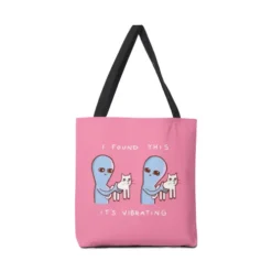 Strange Planet: I Found This It's Vibrating Canvas Tote Bags VTM0861