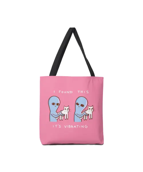 Strange Planet: I Found This It's Vibrating Canvas Tote Bags VTM0861