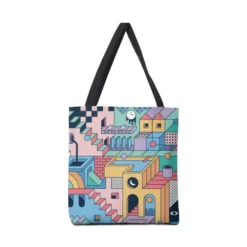 80S Escher Canvas Tote Bags VTM0862