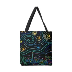 Starry Lines Canvas Tote Bags VTM0884