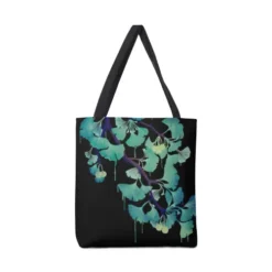 O Ginkgo On Black Canvas Tote Bags VTM0885