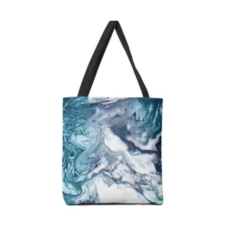 Real Marble Glitch Pattern Canvas Tote Bags VTM0890