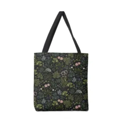 Herbarium Dark Canvas Tote Bags VTM0902