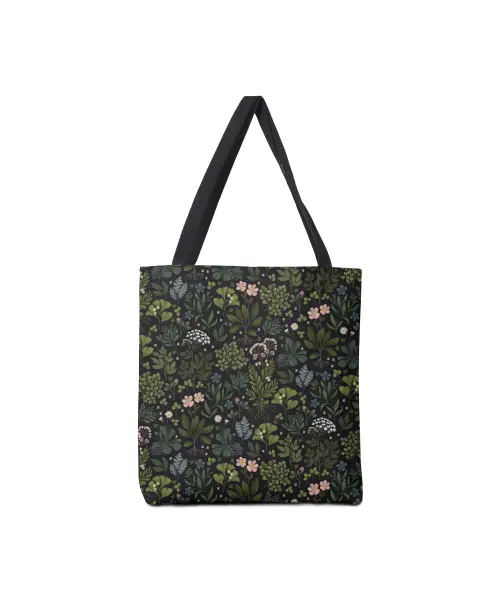 Herbarium Dark Canvas Tote Bags VTM0902