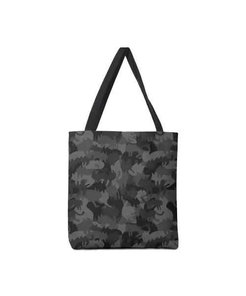 Catmouflage Dark Black Army Camo Pattern For Cat Lovers Canvas Tote Bags VTM0906