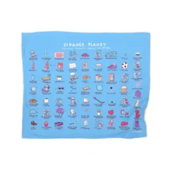 Strange Planet: Commonly Observed Objects & Beings - Blue Premium Fleece Blanket VTM0920