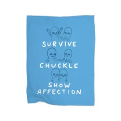 Strange Planet Special Product: Survive Chuckle Show Affection Characters Premium Fleece Blanket VTM0922