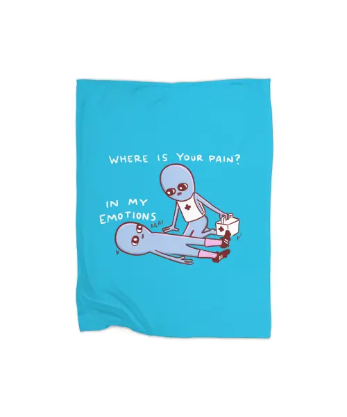 Strange Planet Special Product: Where Is Your Pain? In My Emotions Premium Fleece Blanket VTM0931