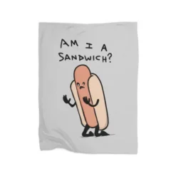 Am I A Sandwich? - Dark Text Variant Premium Fleece Blanket VTM0949