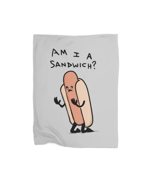 Am I A Sandwich? - Dark Text Variant Premium Fleece Blanket VTM0949