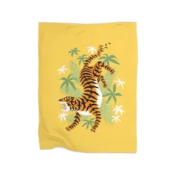 Crouching Tiger Hidden Birds Premium Fleece Blanket VTM0959