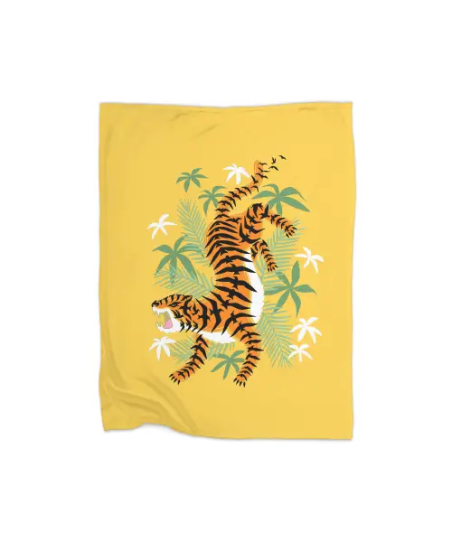 Crouching Tiger Hidden Birds Premium Fleece Blanket VTM0959