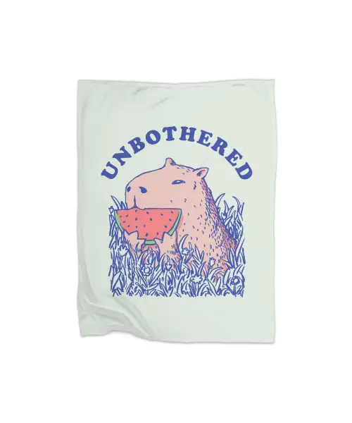 Unbothered Capybara Premium Fleece Blanket VTM0966