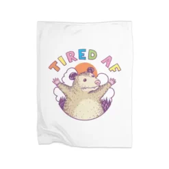 Tired Af Opossum Premium Fleece Blanket VTM0969
