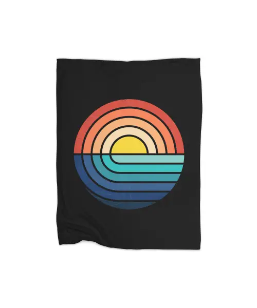 Sunset And Waves Premium Fleece Blanket VTM0973