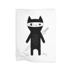 Ninja Cat Premium Fleece Blanket VTM0974