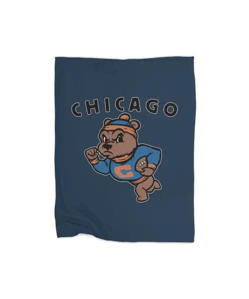 Vintage Chicago Bears Mascot Premium Fleece Blanket VTM0980