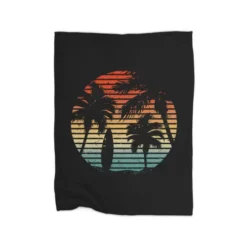 Retro Surf Sunset Premium Fleece Blanket VTM0988