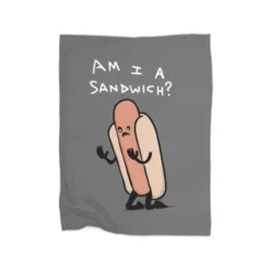 Am I A Sandwich? - White Text Variant Premium Fleece Blanket VTM0997