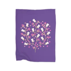 Cherry Cat Blossoms Premium Fleece Blanket VTM1015