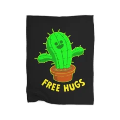 Cactus Free Hugs Premium Fleece Blanket VTM1018