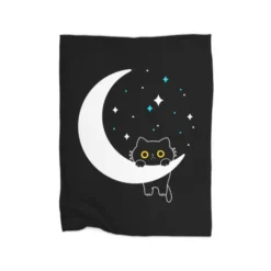 Meowing Moon Premium Fleece Blanket VTM1023