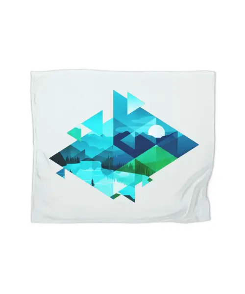 Geometric Landscape Premium Fleece Blanket VTM1028