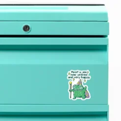 Poof! You Are Now Untired And Very Happy Wizard Frog Custom Shape Magnet VTM1162