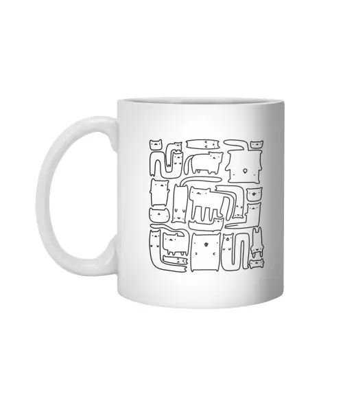 Poorly Drawn Cats White 11Oz Ceramic Mug VTM1175