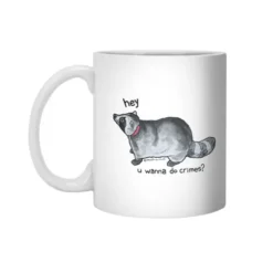 Crime Racoon White 11Oz Ceramic Mug VTM1186