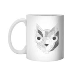 Halftone Cat White 11Oz Ceramic Mug VTM1188