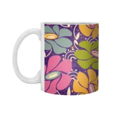 70S Groovy Floral Dance White 11Oz Ceramic Mug VTM1190