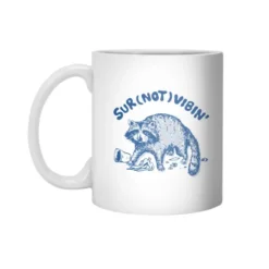 Surviving But Not Vibin' Raccoon White 11Oz Ceramic Mug VTM1202