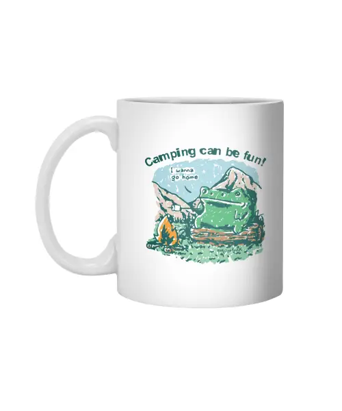 Camping Can Be Fun Introvert Frog White 11Oz Ceramic Mug VTM1224
